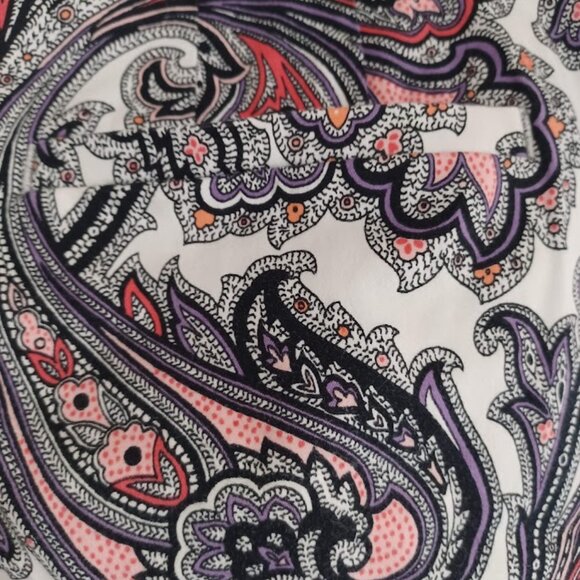 Ann Taylor Signature Fit Women’s Pants Size 6 Paisley Print Cotton Blend Ankle - Picture 7 of 7